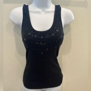Laundry by Shelli Segal Black Embellished Tank Top – XS